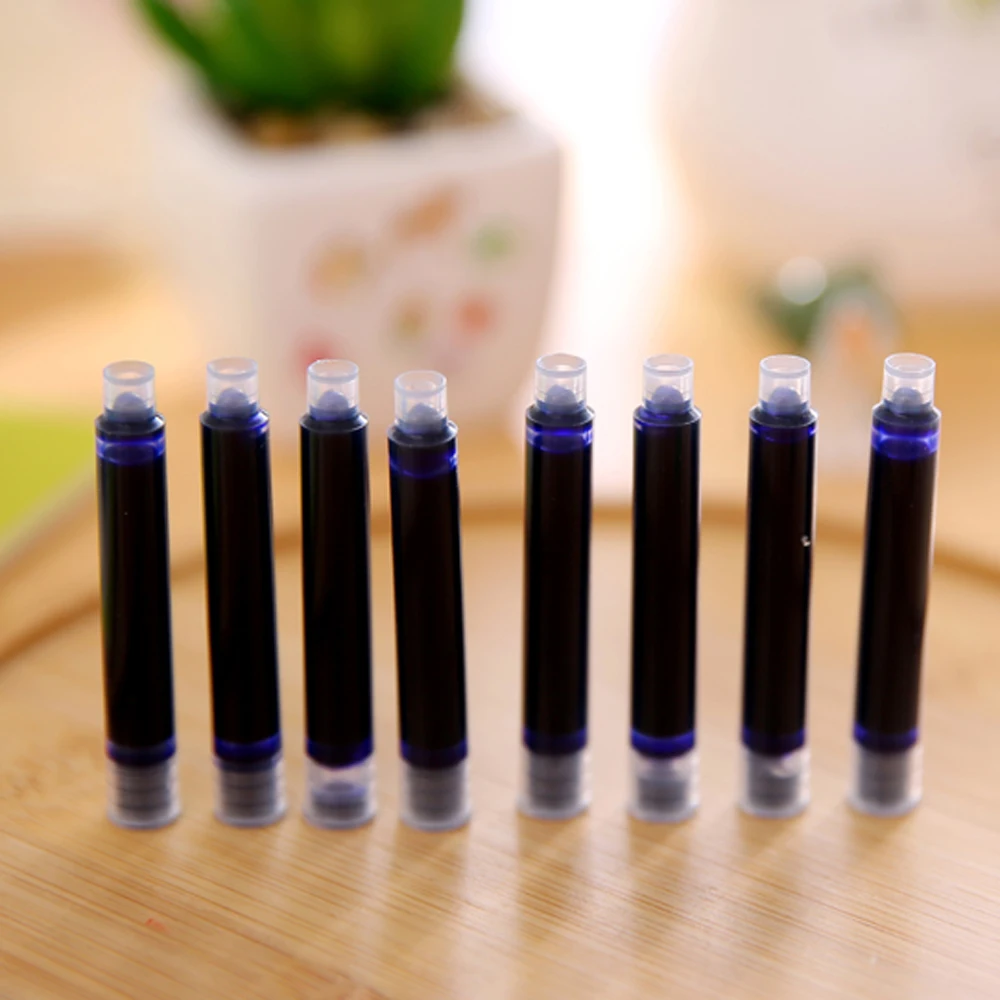 25pcs Universal Length Fountain Pen Ink Cartridge Refills BLUE Pen refill Stationery Office Supplies