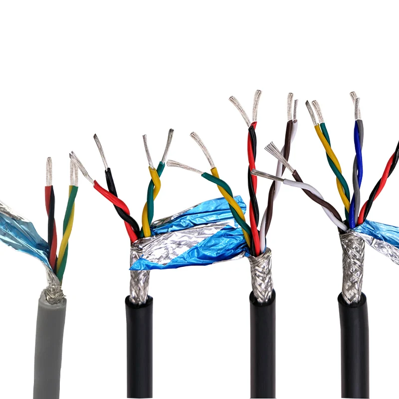 5Meters RVSP Shielded Twisted Grey Cable 26AWG 2/4/6/8Cores RS485 Signal Control Wire Tinned Copper Wire Audio Cable DIY