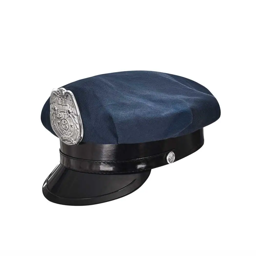 Men & Women Adult Blue Police Officer Hat Halloween Cosplay Cap Cop Costume Accessories Anime Props