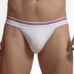 Jockmail Men's Underwear Sexy Low Waist Men's Panties Cotton Man Panties Striped Splicing Male Lingerie