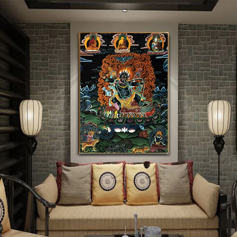 Thangka Vajrapani India Chinese Religion Buddha Painting Canvas Print Painting Poster Art Wall Picture Home Decor obrazy plakat