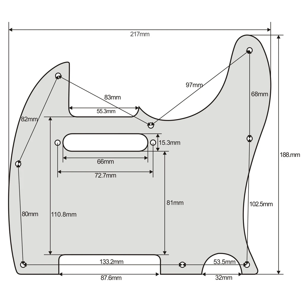 FLEOR 1Ply Transparent TL USA/Mexico Standard 8 Hole Guitar Pickguard Scratch Plate & Screws