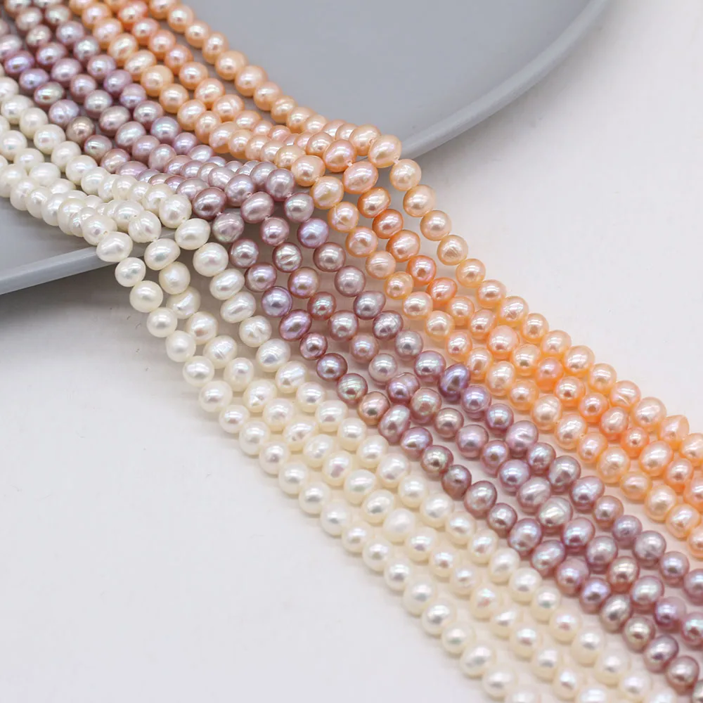 

Natural Pearl Freshwater Pearl Beads Oval White Pink Purple Loose Pearls Beaded For DIY Charm Bracelet Necklace Jewelry Making