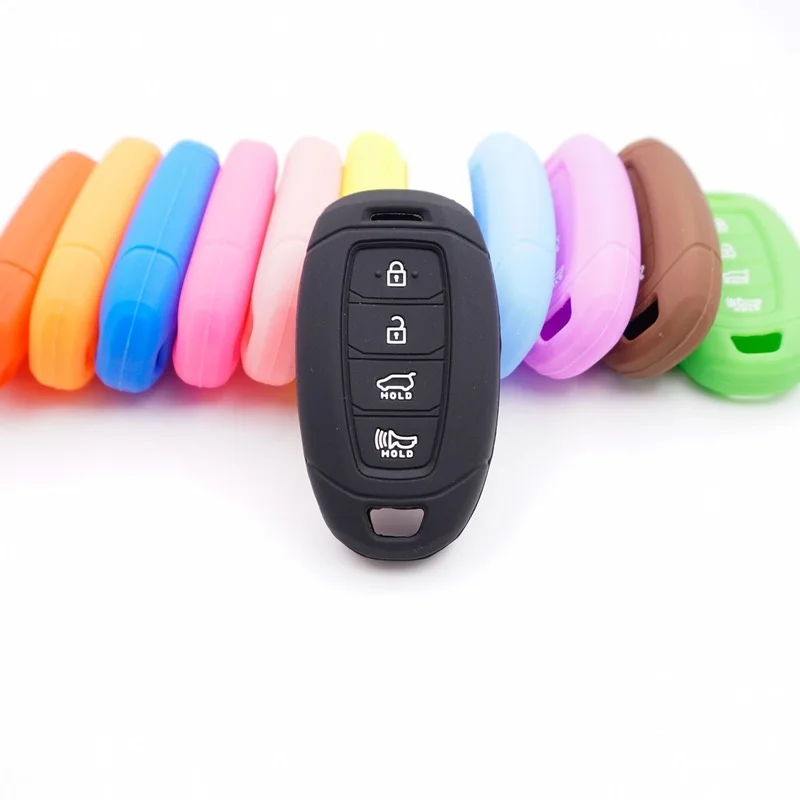 

Silicone Key Fob Case Cover Shell Set for Hyundai Ix35 Tucson Accent Santa Fe Solaris ELANTRA Azera 2021 Creta 2022 Keyless