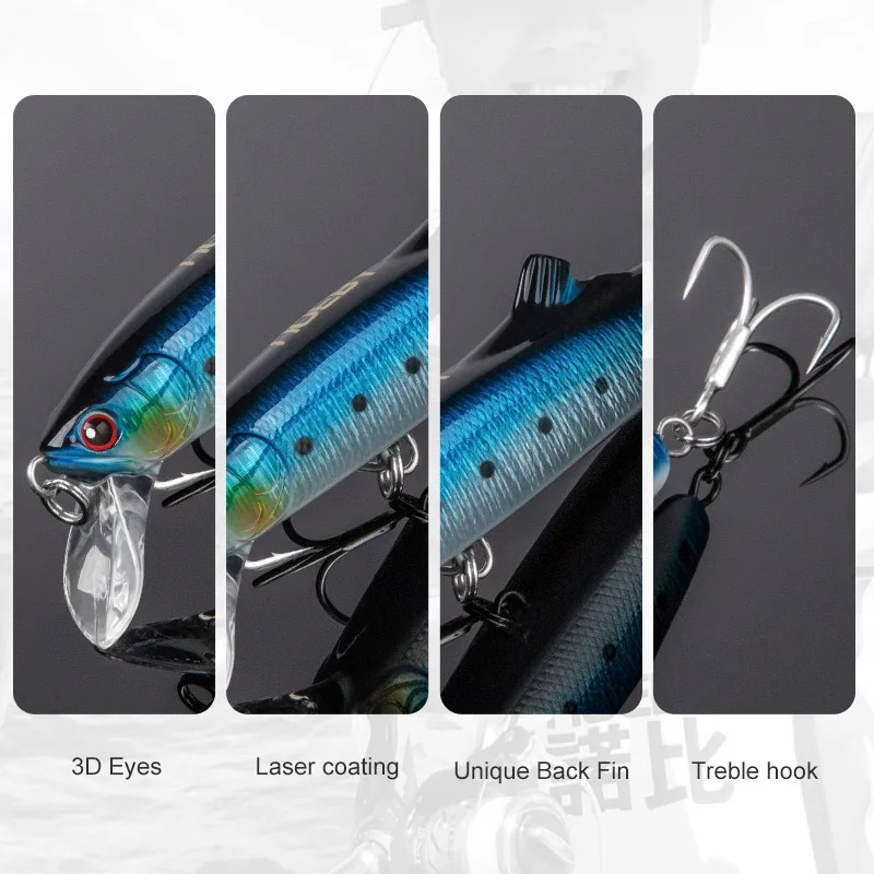 Noeby Minnow wobbler sinking 90mm – Lubina y atún agua salada - imagen 2