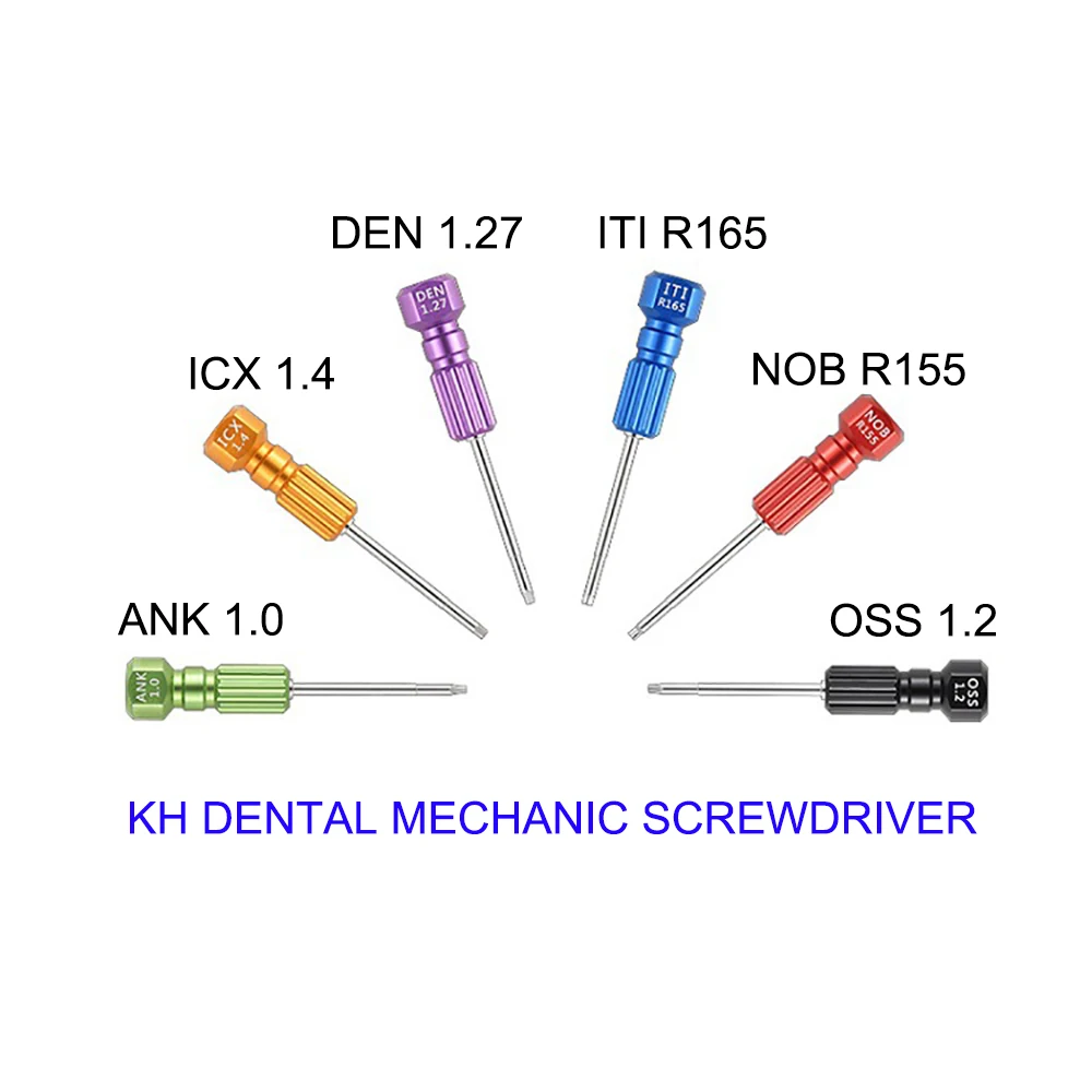 

KH Dental Screwdriver General Tool for Dental Denture Implant System of Implant Abutment ANK1.0 OSS1.2 DEN1.27 CX1.4 NOB R155