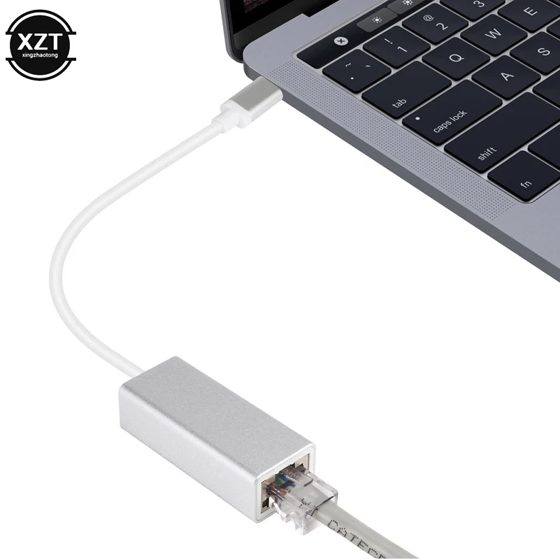 External Wired Type USB C to RJ45 Ethernet Adapter Network Card USB Type-C to Ethernet 10/100Mbps Lan for MacBook Windows 7/8/10