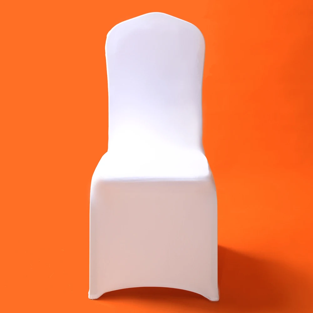 50/100Pcs White Wedding Chair Cover Spandex for Reataurant Banquet Hotel Dining Party Lycra Chair Covers