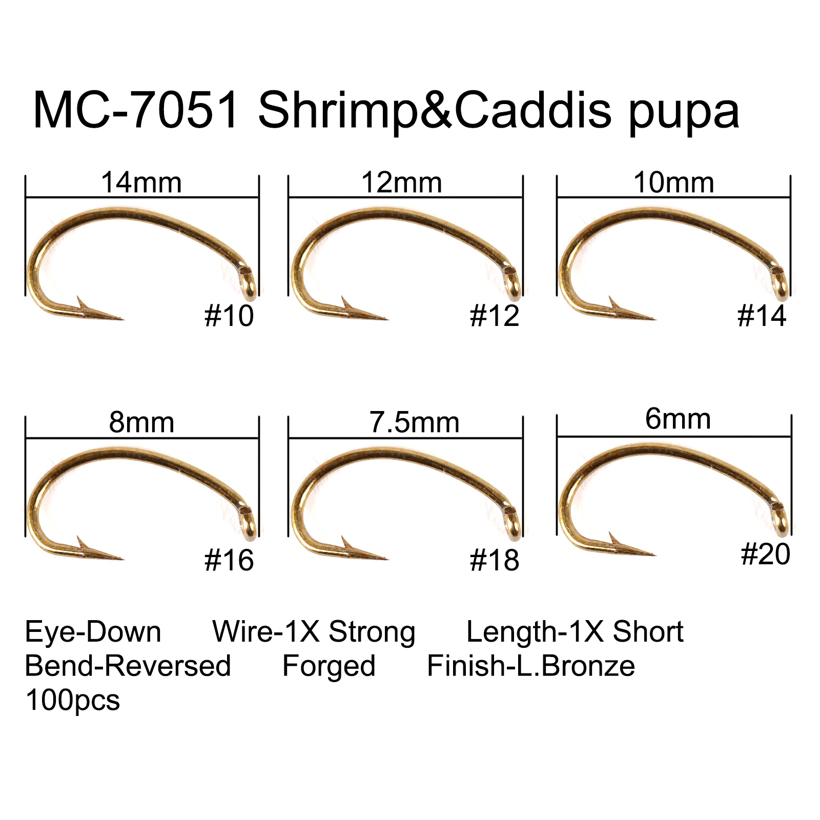 Maximumcatch 100pc 4#-22# Fish-Friendly Barbed Fly Hooks Dry&Wet&Nymph&Shrimp Caddis Pupa Streamer Fly Fishing Hook