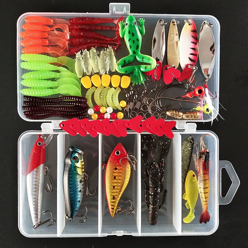 

2020 Fishing Lures Set Floating Minnow Crankbait Wobblers Soft Bait Artificial Tackle Box Goods for Winter Fishing Accessories