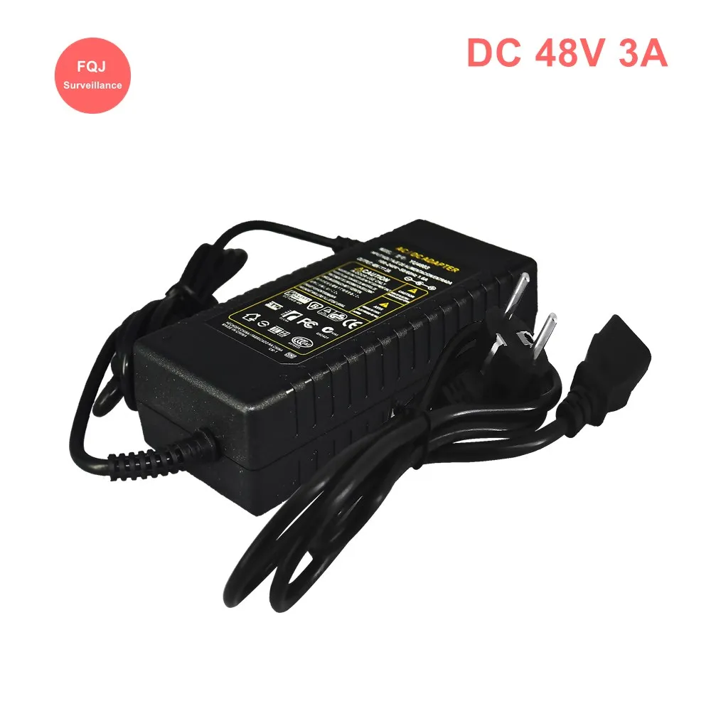 POE NVR System Recorder DC 48V 3A Power Supply AC 100V-240V 50/60hz Poe Switch Adapter Charger for CCTV Surveillance System