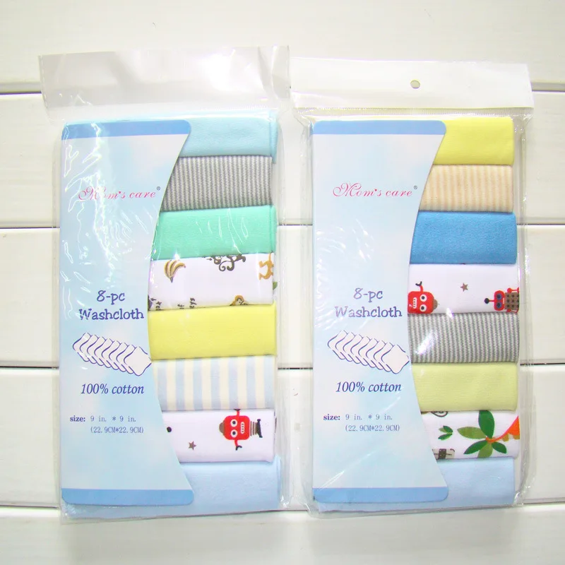 8pcs/pack Boys Girls Washcloth Cloth Wipes Nursing Wipe Sweat Small Hand Towel Handkerchief Cotton Handkerchiefs for Children