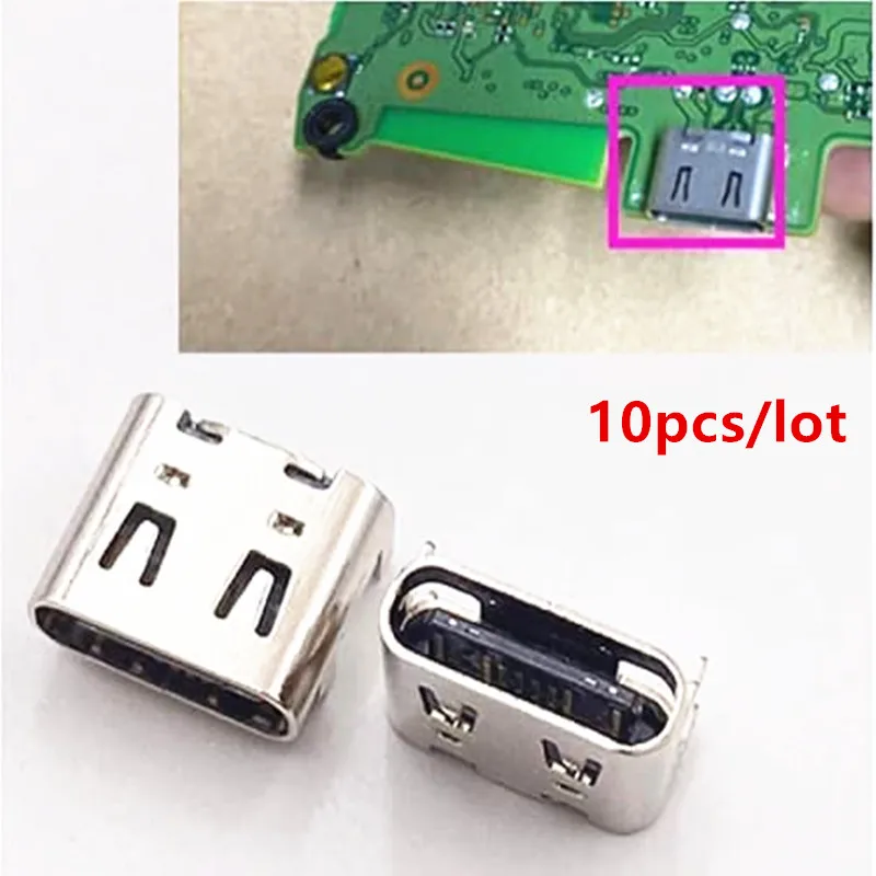 10 adet tipi C şarj soketi USB C girişli şarj cihazı güç jakı değiştirme Sony Playstation 5 DualSense PS5 kablosuz denetleyici