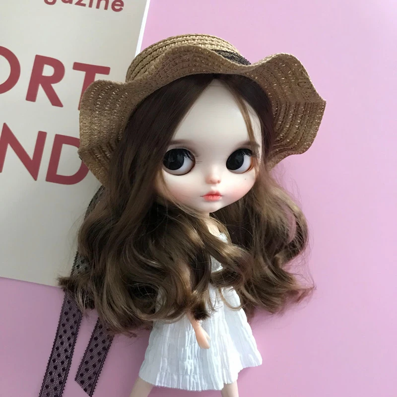 Dlbell Nieuwe Handgemaakte Stijl Stro Hoed Voor Blyth Pop Pullip Licca, Azone 1/6 Poppen Accessoires