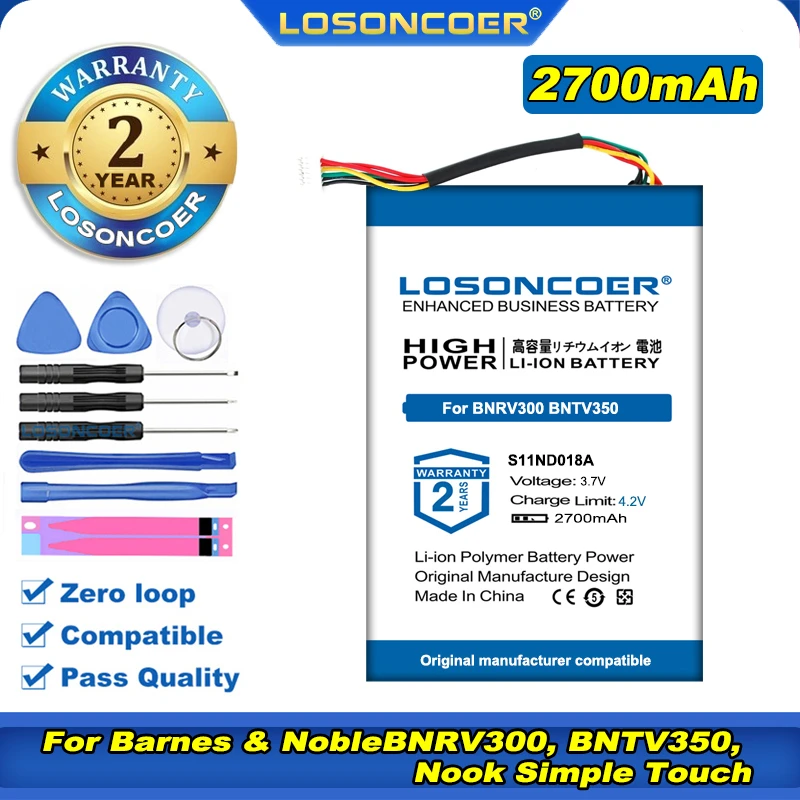 مدى موثوقية بطارية LOSONCOER DR-NK03 لجهاز Barnes & Noble Nook Simple Touch 6: تقييم شامل وتجربة عملية
