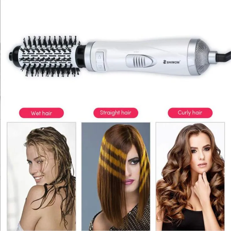 Electric Auto Rotary Blow Hairdryer Hot Air Brush Curling Iron Wand Hair Dryer Comb Straighter Salon Style Wave Roller Hairbrush