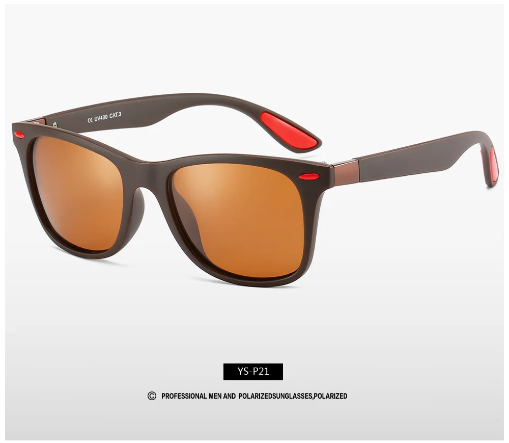 ZXWLYXGX Klassieke Gepolariseerde Zonnebril Mannen Vrouwen Brand Design Rijden Vierkant Frame Zonnebril Mannelijke Goggle UV400 Gafas De Sol