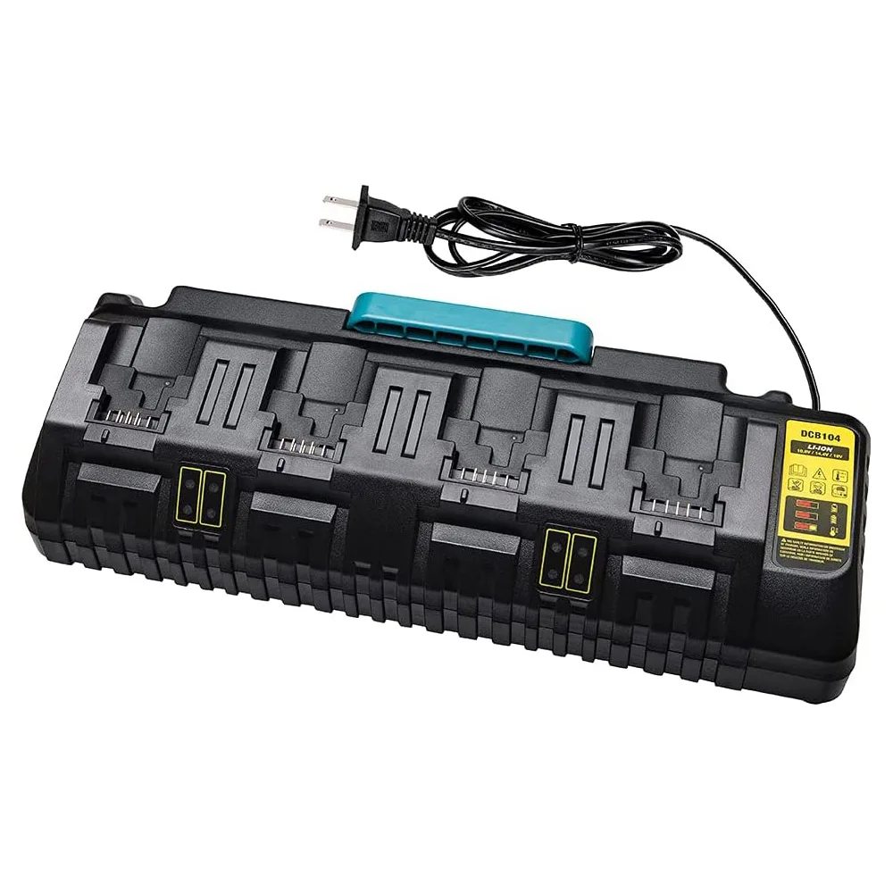 

DCB104 Li-ion Battery Charger 4-Port 3A Charging Current For dewalt XR 10.8V 12V 14.4V 18V 20V FlexVolt 20V 60V DCB127 DCB105