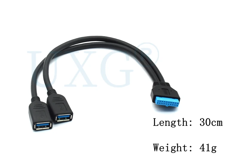 2 ports USB 3.0 Female to Motherboard 20pin Header for front panel cable 0.2m