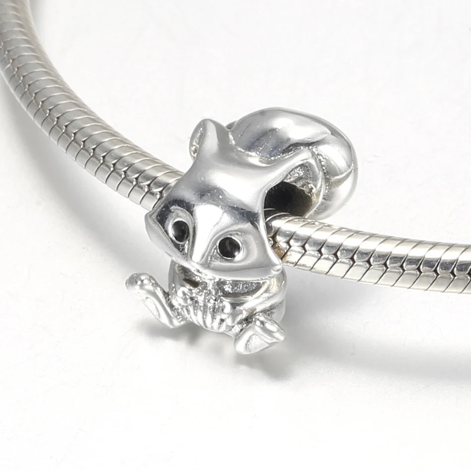 

Authentic S925 Silver Bead DIY Jewelry Squirrel Charm fit Lady Bracelet Bangle