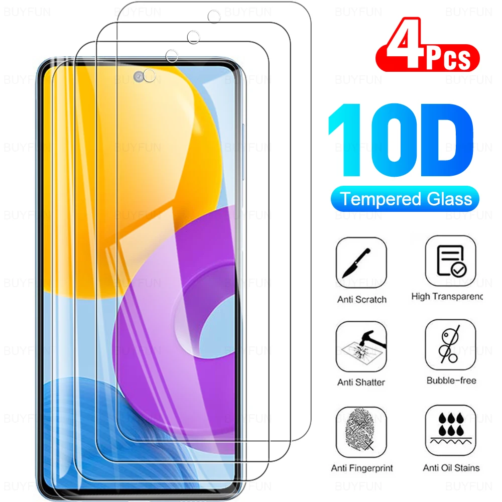 4Pcs 10D Screen Protector Tempered Glass For Samsung Galaxy M 52 5G 6.7