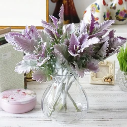 Artificial Flowers Silk Leaf Flocking Lagomorpha Festive Party Wedding Home Decoration Fake Plants Green Wall Bouquet Materials