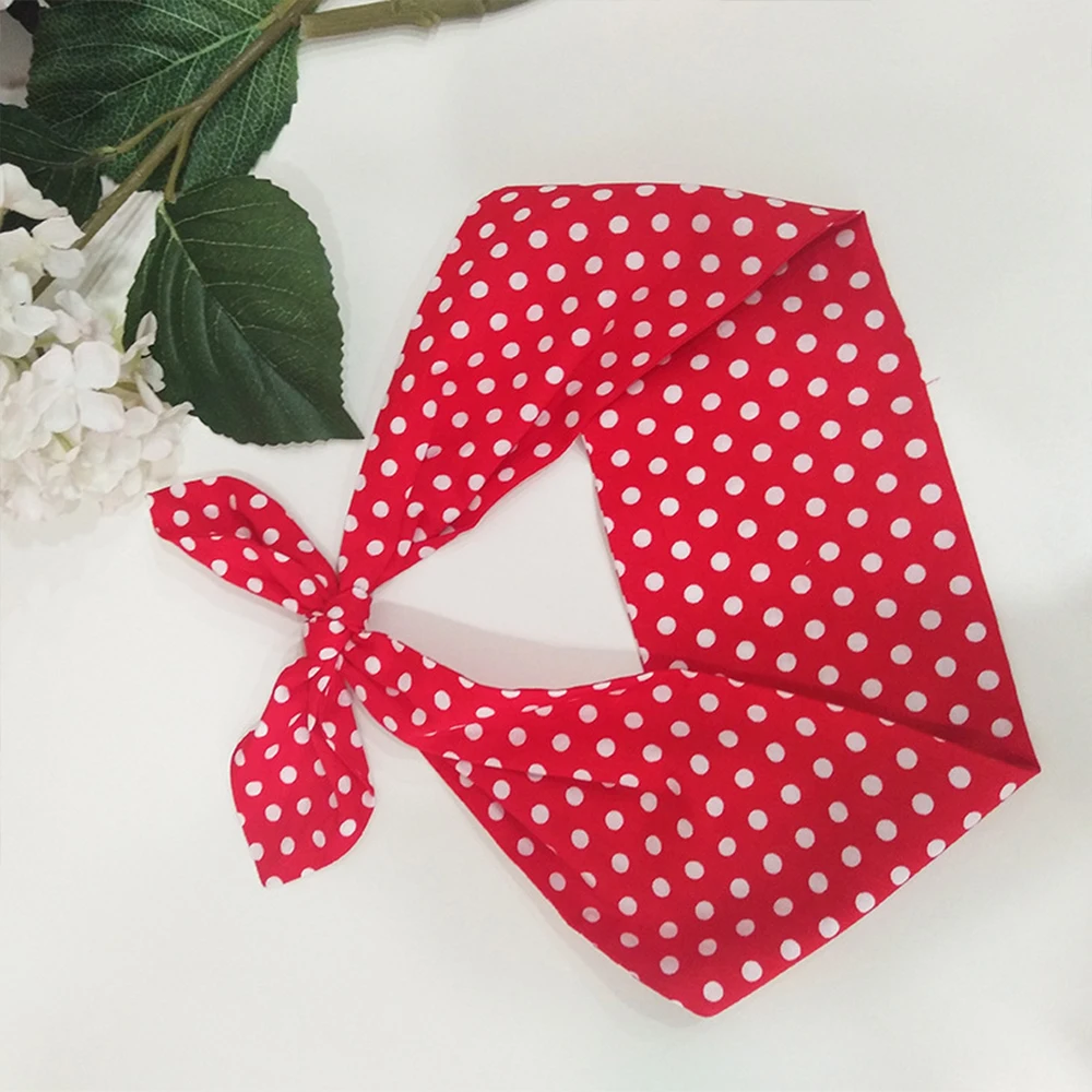 2023 Retro Women Vintage 50s Red Polka Dots Headband Hair Accessories Hairband Bow Rockabilly Pinup Hair Band