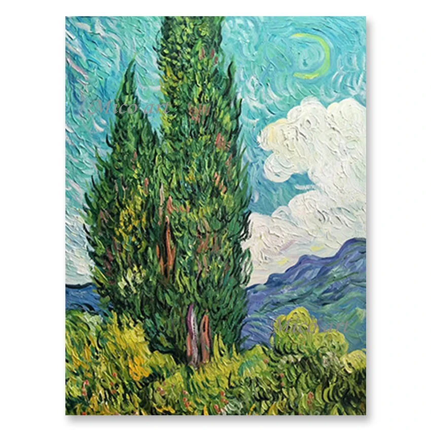 

Replica Famous Painting Outdoor Landscape Field Van Gogh's Oil Painting Reproduction Modern Bedroom Decoration Canvas Wall Art