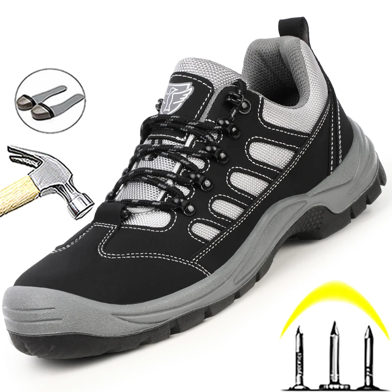 

Construction Safety Shoes Men Work Shoes Anti-puncture Sneaker Steel Toe Indestructible Shoes Protective Industrial Shoes Boots