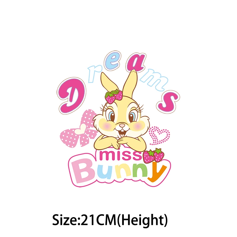 Kawaii cartoon Bambi Fusible Patch for DIY T-Shirt Hoodies  Iron-on Transfers for Clothing Stickers Vinyl Patches for Kids Gifts