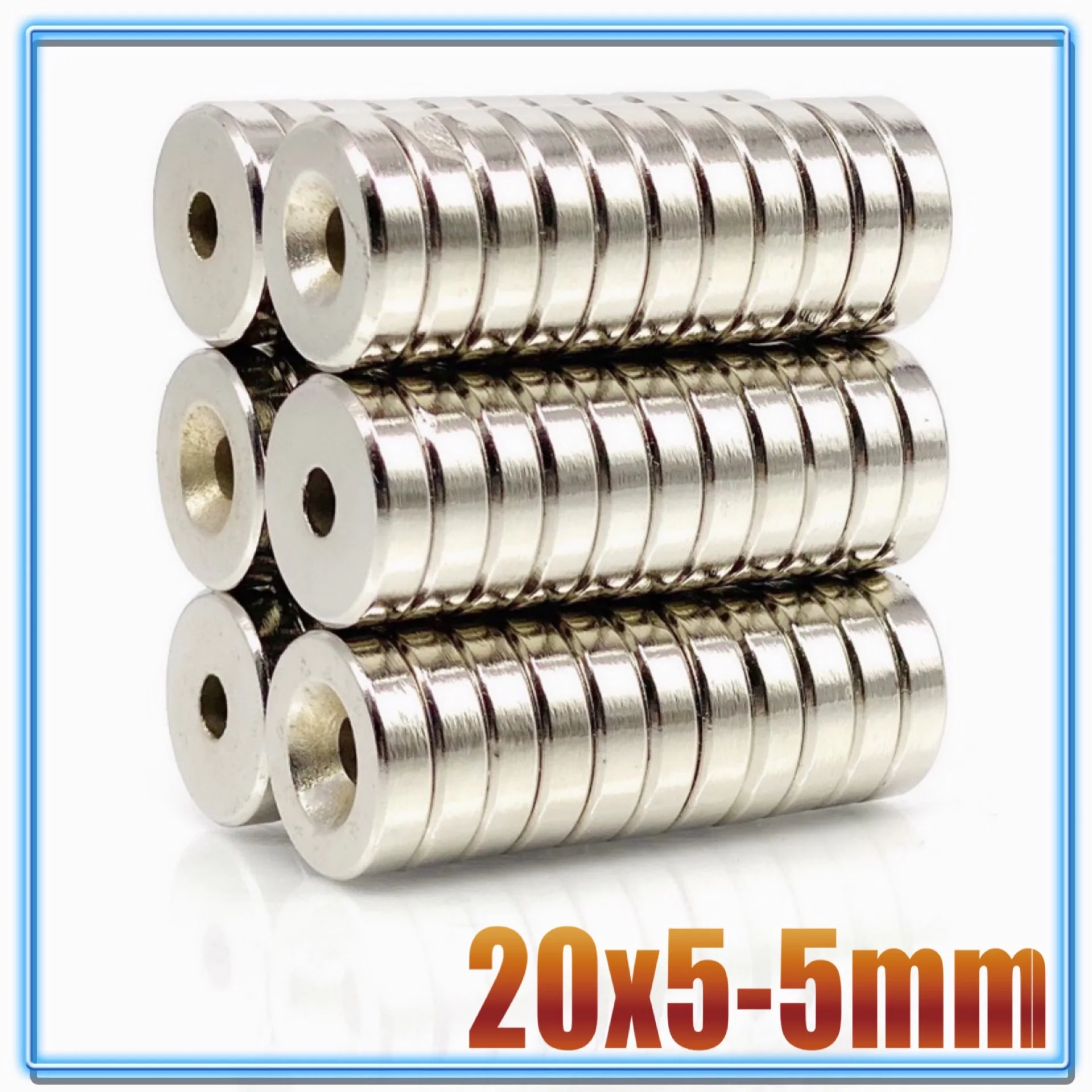 5~300Pcs Neodymium Magnet 20x5 20x3 Hole 5 N35 NdFeB Round Super Powerful Strong Permanent Magnetic imanes Disc 20*3 20*5 Hole5