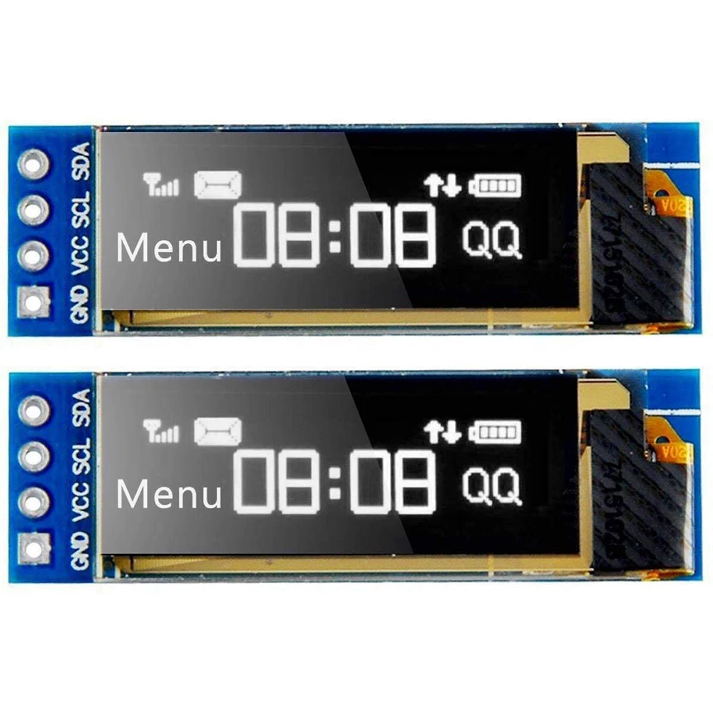 Módulo de pantalla LCD OLED I2C para Arduino, controlador de pantalla Blanco/azul, 0,91-5V, 3,3 pulgadas, SSD1306, 1 unidad