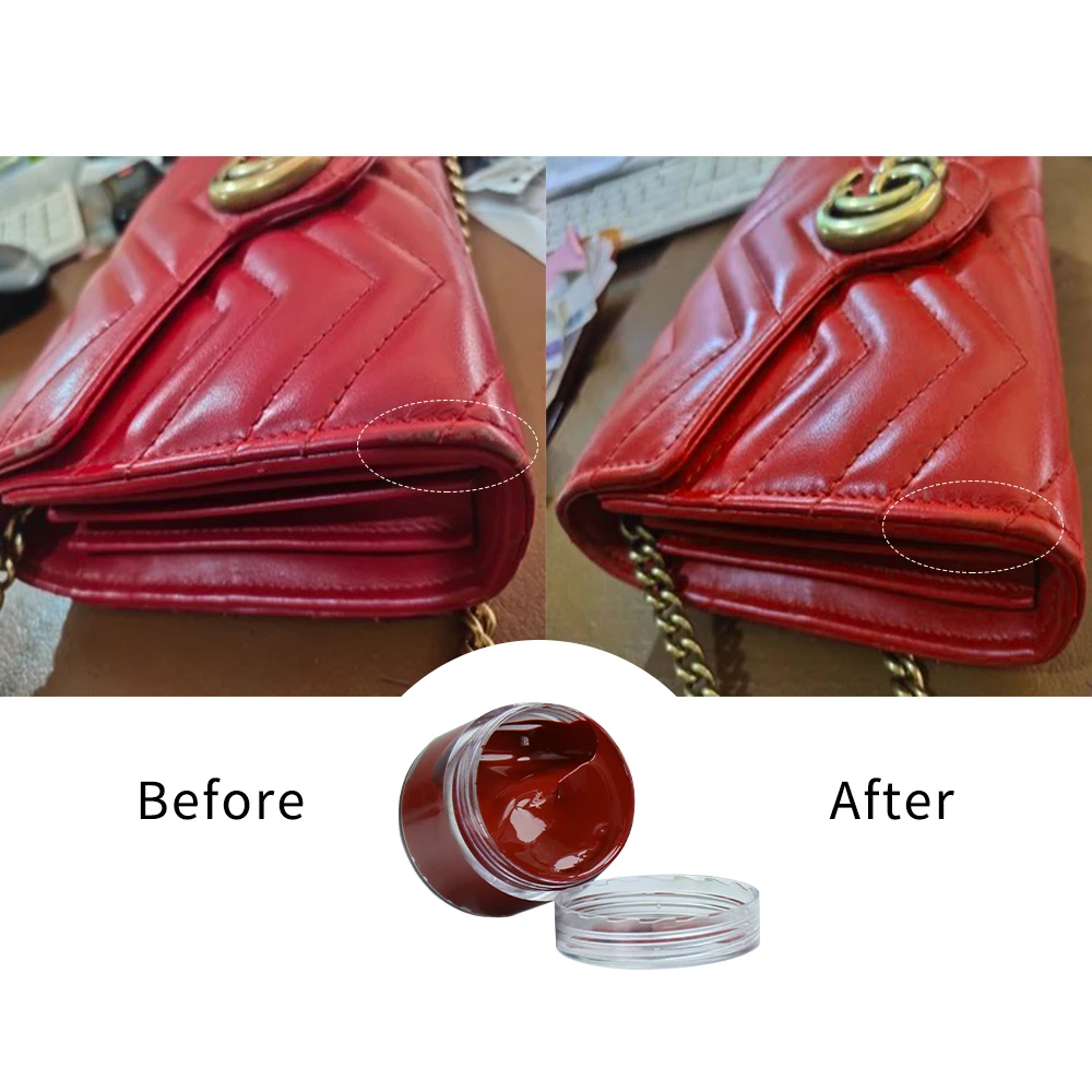 30ml Red Leather Coloring Paint Shoe Cream for Bag Sofa Car Seat Scratch Leather Dye Repair Restoration Color Change Paint