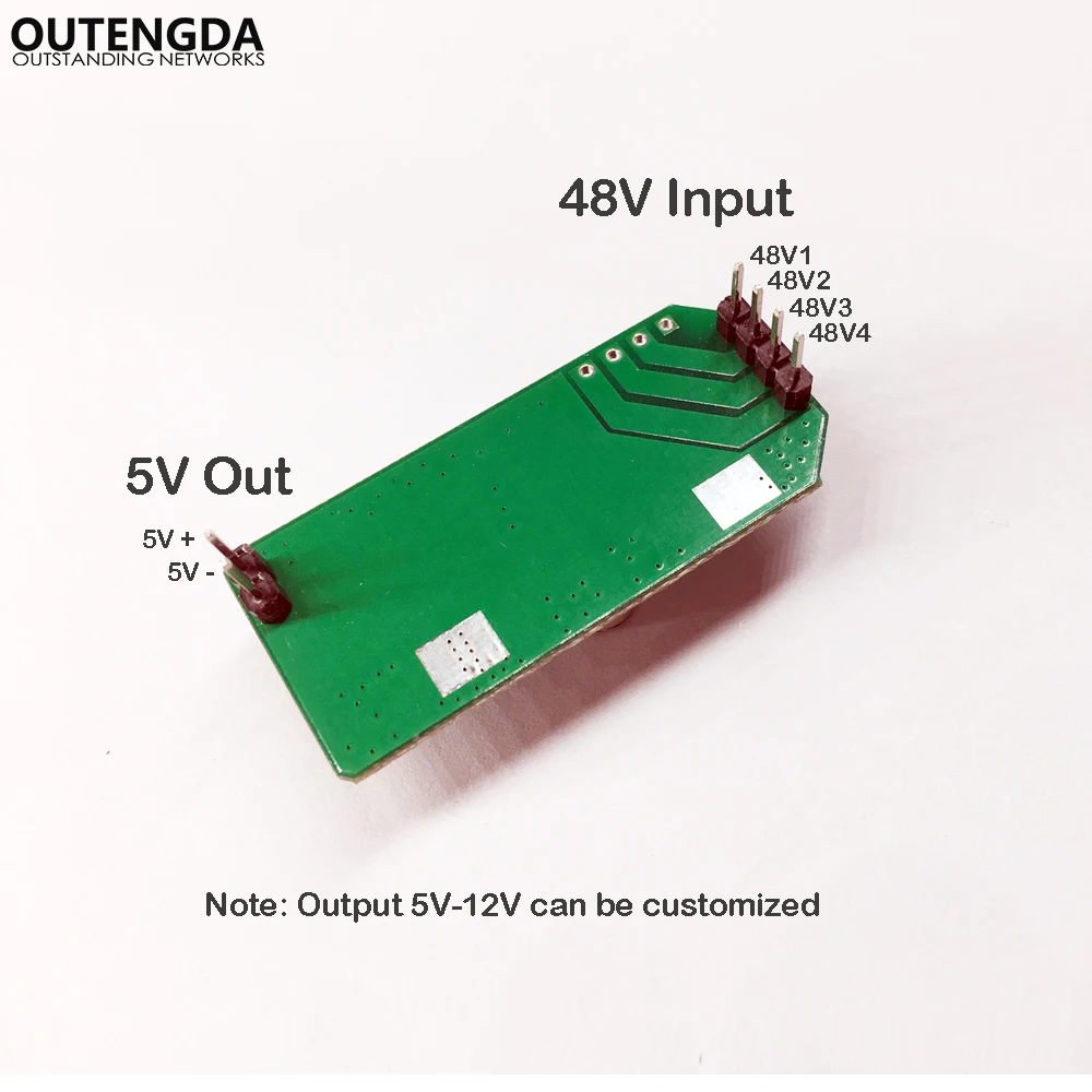 POE Splitter IEEE802.3af 48V input 5V poe adapter cable PCBA Module for Wireless Router/IP Camera/WiFi AP Injector Output 5VDC