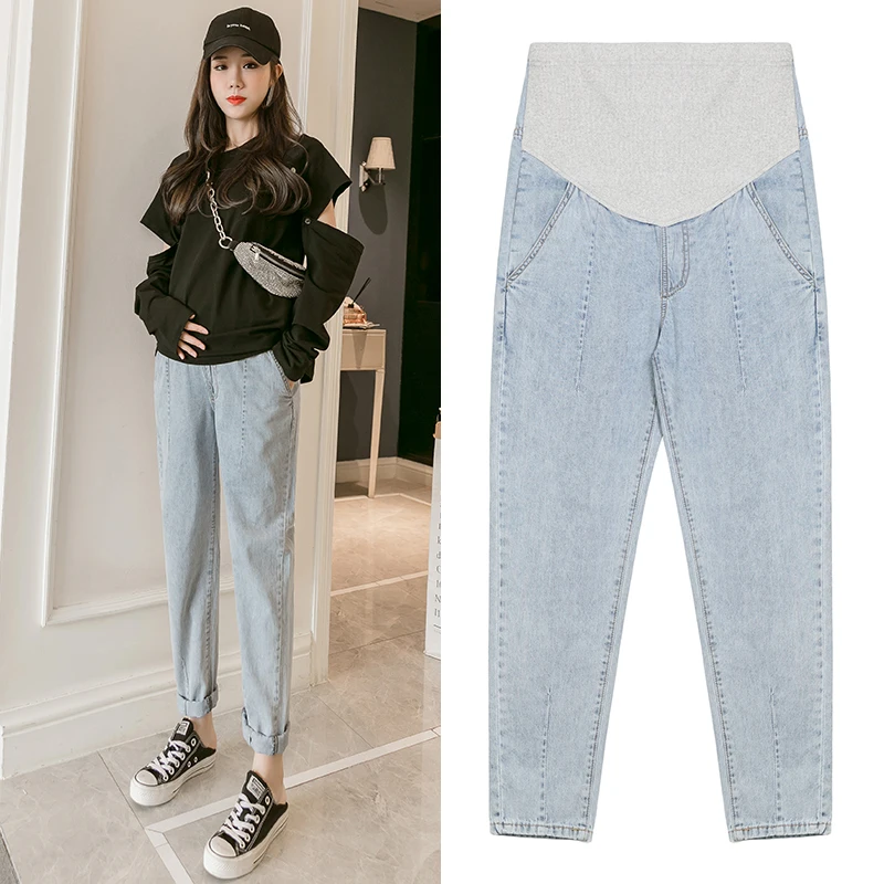 

Straight Pregnancy Jeans Maternity Pants For Pregnant Women Clothes High Waist Trousers Casual Loose Nursing Abdominal Denim new