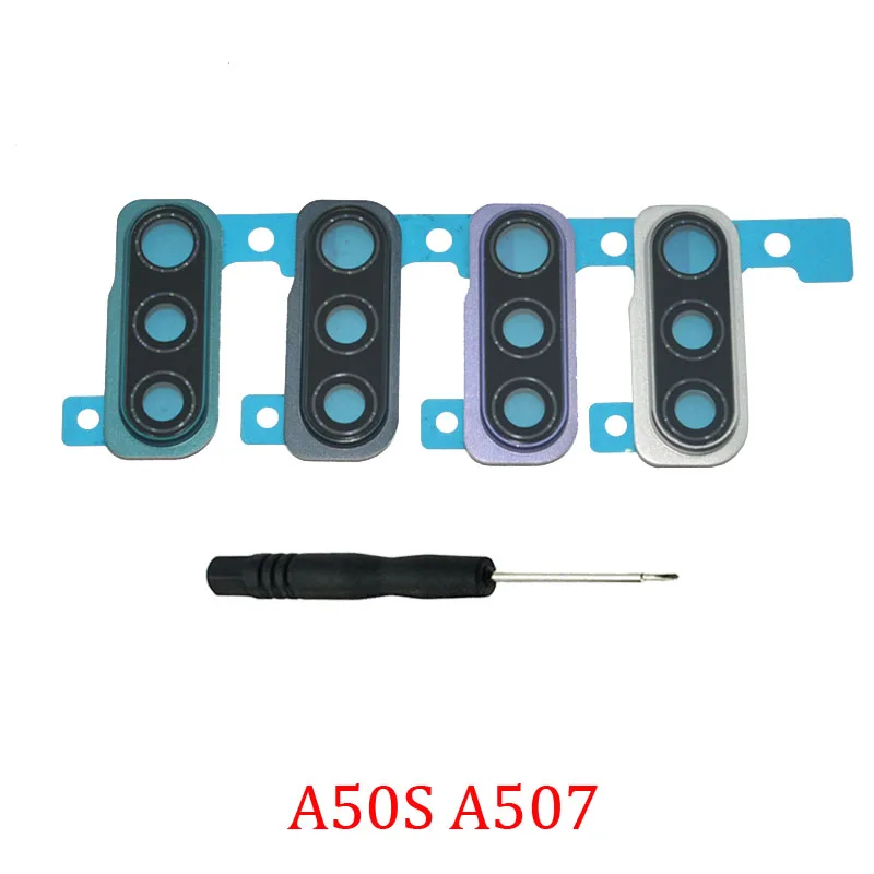 Стеклянный объектив для камеры Samsung Galaxy A50s A507FN A507FN/DS A507, новый корпус для телефона, задняя камера, стеклянный металлический чехол, держатель