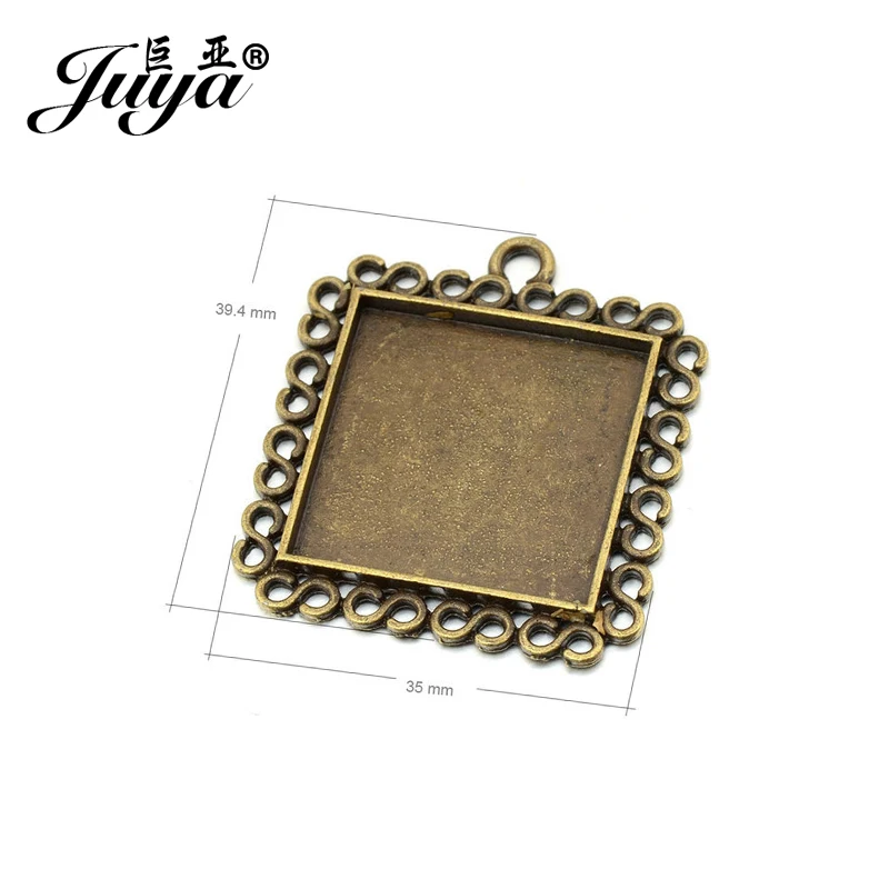 10 sztuk/partia 25mm stop plac Cabochon Cameo baza Bezel pusta taca dla naszyjnik DIY tworzenia biżuterii ustalenia dostaw