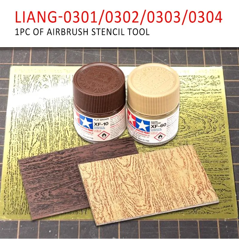 LIANG-0301/0302 PE Airbrush Stencil Wood Texture Tools for 1/35 1/48 1/72 Model