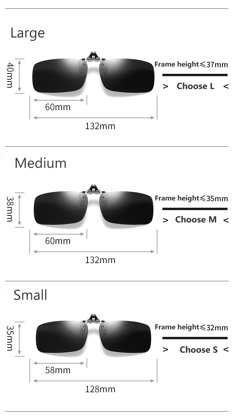 Vintage Polarized Clip On Sunglasses Men Women 180° Flip Up Sun Glasses Eyewear Shades Clip for Myopia Glasses UV Protection