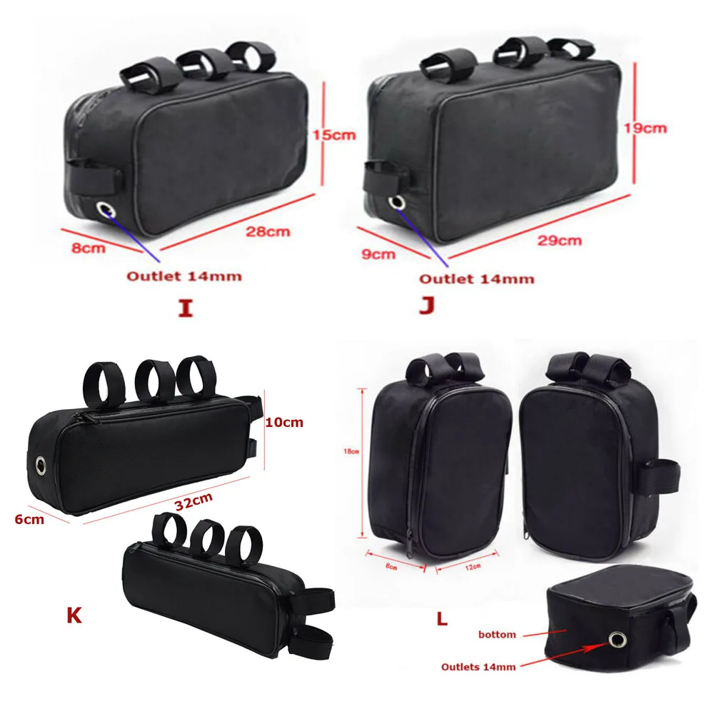 Fietsbuis Frame Pack Bag Case Batterij li-ion Gereedschapskist Opslag Ophangen Meerdere maten Waterdicht Gemak voor fiets