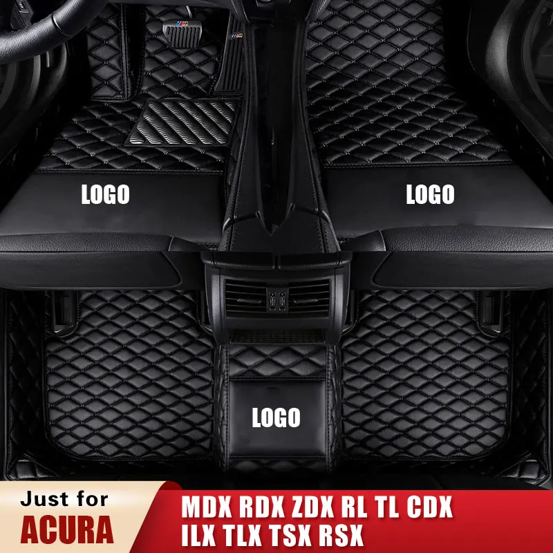 

Custom Leather Car Floor Mats for Acura MDX RDX ZDX RL TL CDX ILX TLX TSX RSX Sedan SUV Auto waterproof Foot Pads Accessories