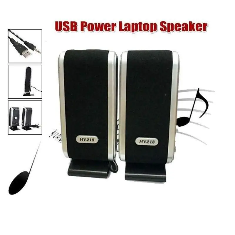 2 Pcs Computer Speakers USB Power 3.5mm With Ear Jack Laptop Stereo Sound Wired Speakers Pc Speakers for Desktop Computer