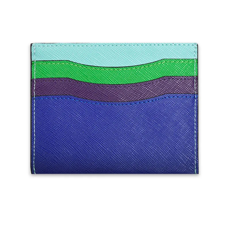 

New Design Customed Initial Letters Stitching Colors Multi Pockets Card Holder Ladies Card Wallet Purse Credit Card Holder