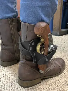 迷你德林格手槍腿套式槍套 文藝復興海盜裝備 皮革燧發槍套 蒸氣龐克角色扮演牛仔角色扮演道具 6 最佳銷售 牛仔角色扮演 - №6