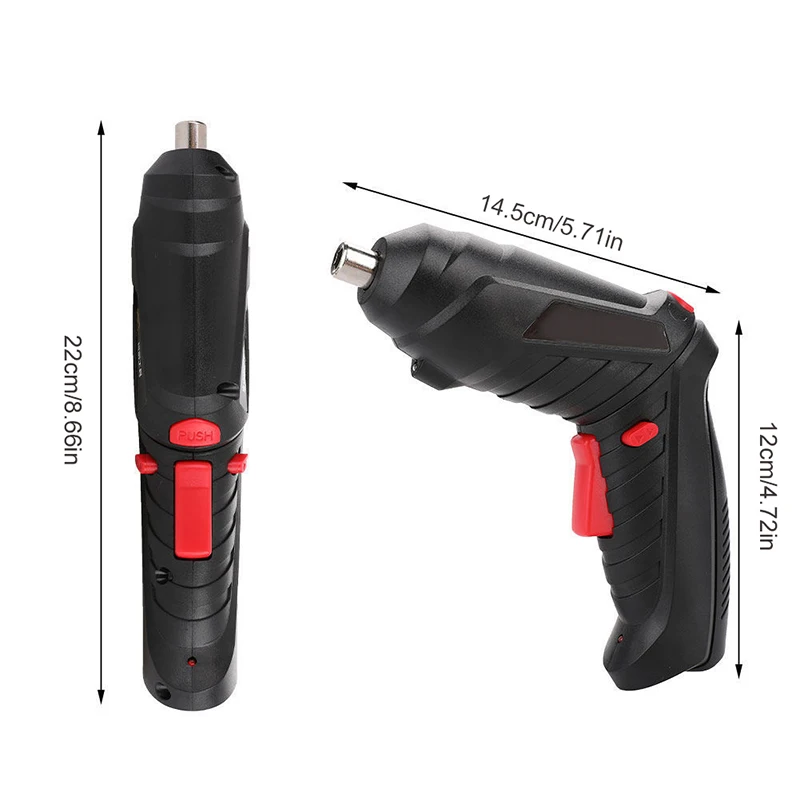 Black Electrical Screwdriver 3.6V Portable USB Charging Cordless Rechargeable Hand Dropship