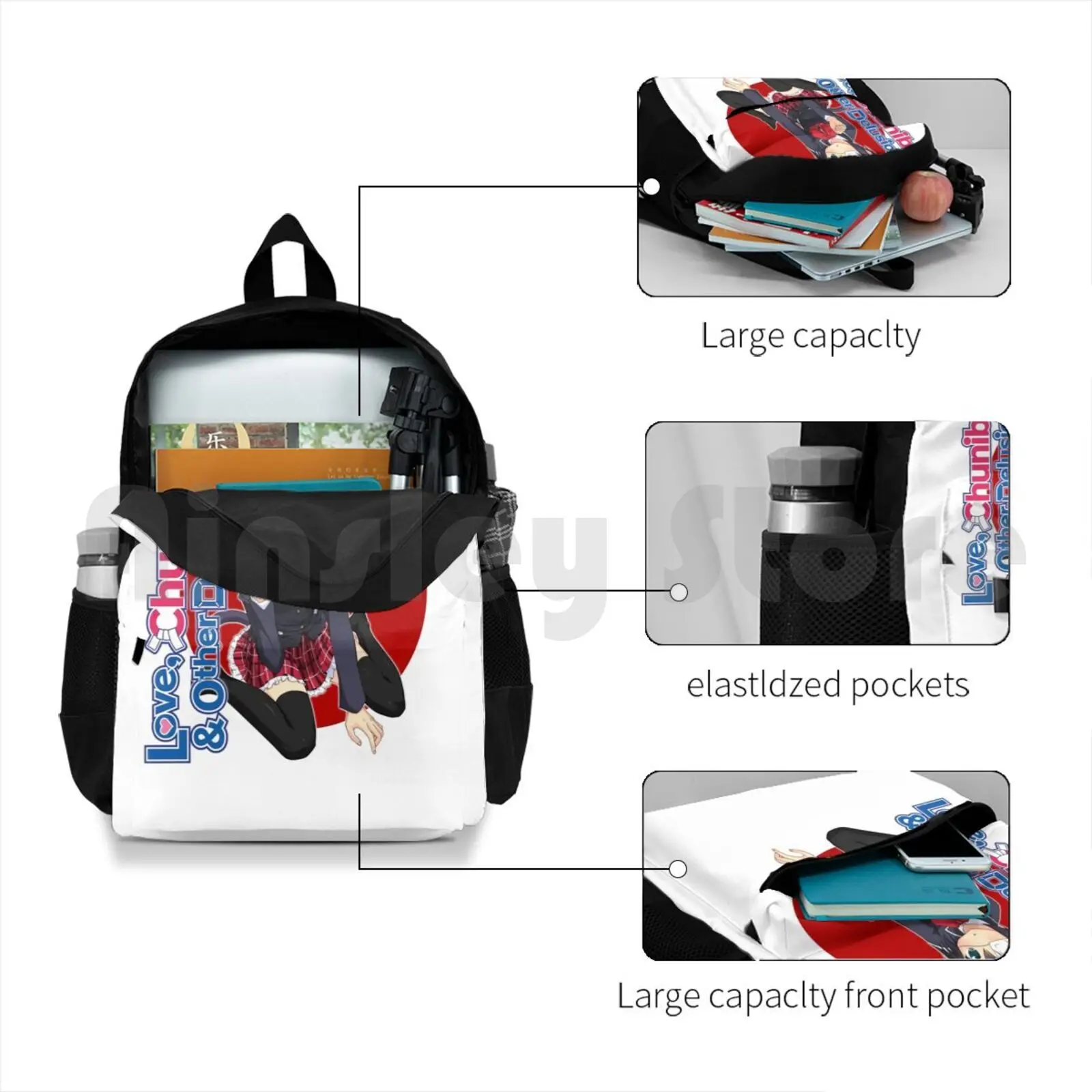 Love Rikka Chan And Other Delusions Outdoor-Wanderrucksack Wasserdicht Camping Reisen Kawaii Japan Rikka Cosplay Anime Manga