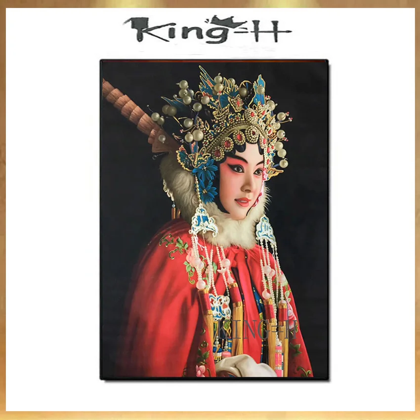 

Hand Painted Beijing Opera Character Oil Painting On Canvas Wall Art Frameless Picture Decoration For Live Room Home Decor