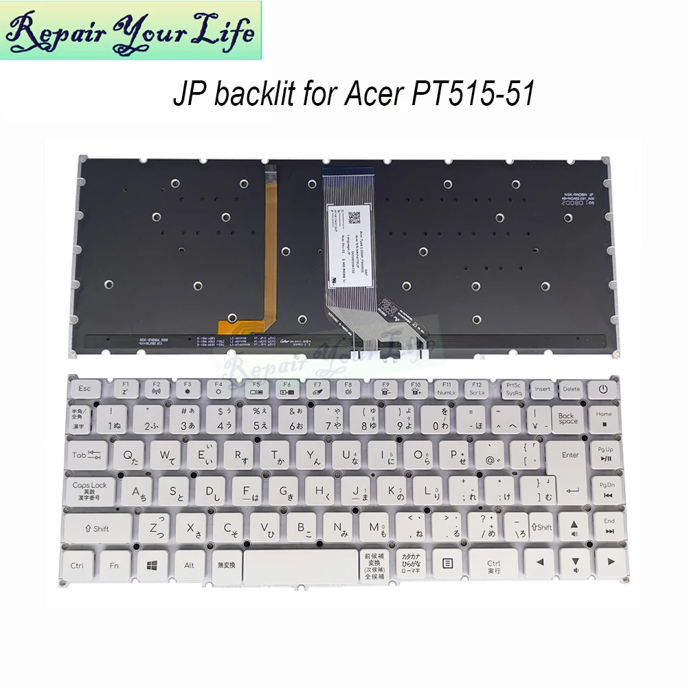 

US Japanese Keyboard Backlight for Acer Triton 500 PT515-51 PT516-51 LG04P-T900W3L JPA backlit Gaming laptop notebook keyboards