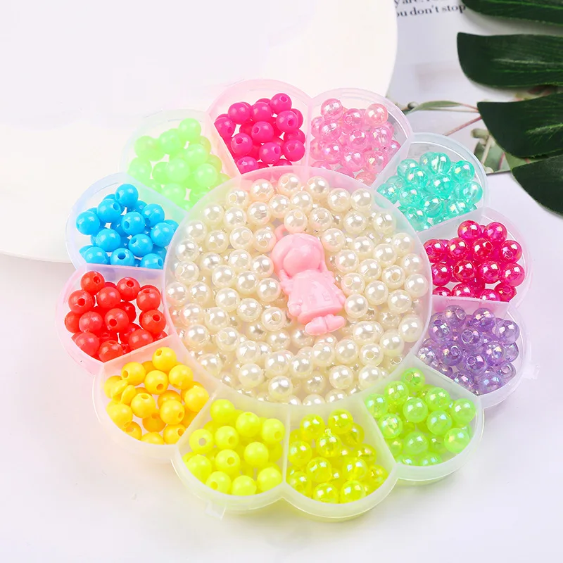 500-580Pcs DIY Beads Toys For Children Hands-on Ability Child Educational Toy Girl Gifts Beaded Lacing Weaving Necklace New