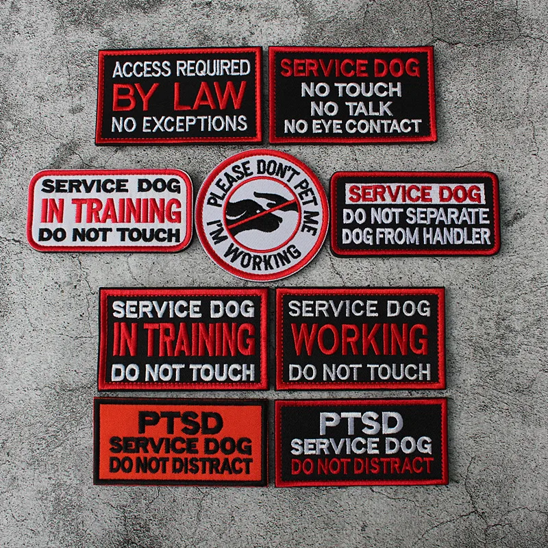 Animal Tactical Emblem for Dog 3D Embroidered Patch Therapy Service Do Not Touch Protection Vest Stickers Decor